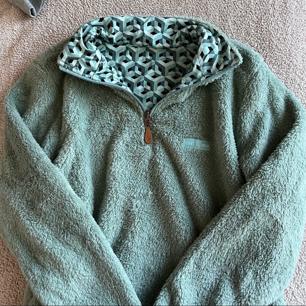 USA PALM reversible quarter zip